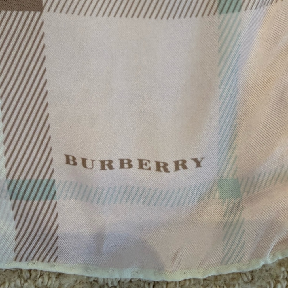 Burberry Pink, blue, brown and white silk scarf AUTHENTIC VINTAGE! - Picture 2 of 5